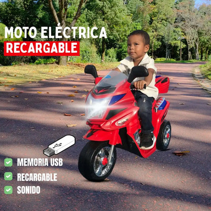 Moto eléctrica  recargable™️¡Aventura en Tres Ruedas para los Pequeños!